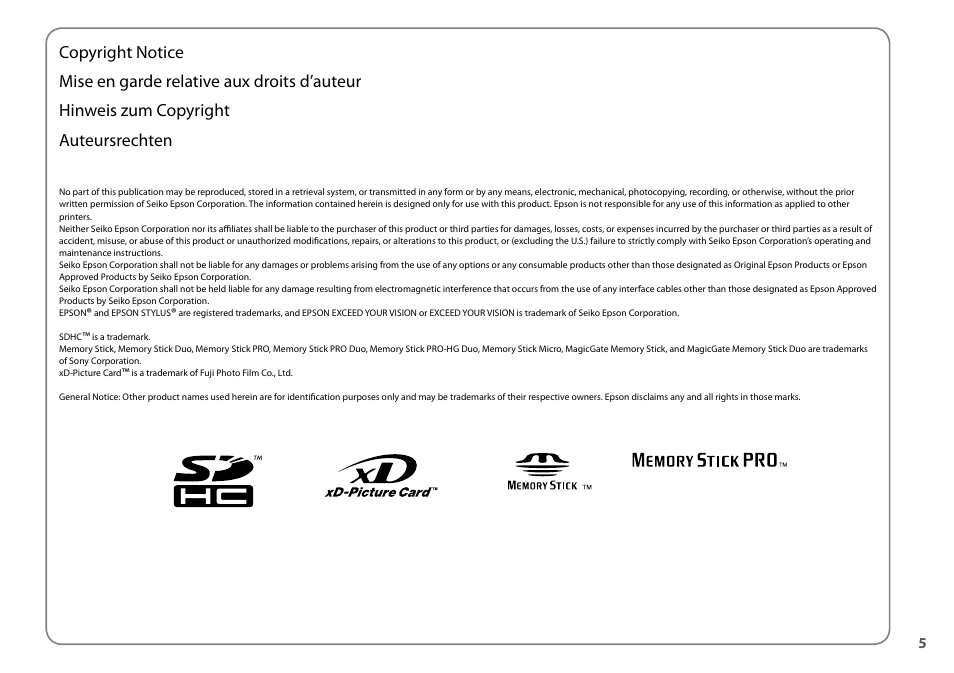 Epson Stylus NX420 User Manual | Page 5 / 52