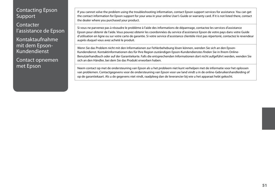 Epson Stylus NX420 User Manual | Page 51 / 52