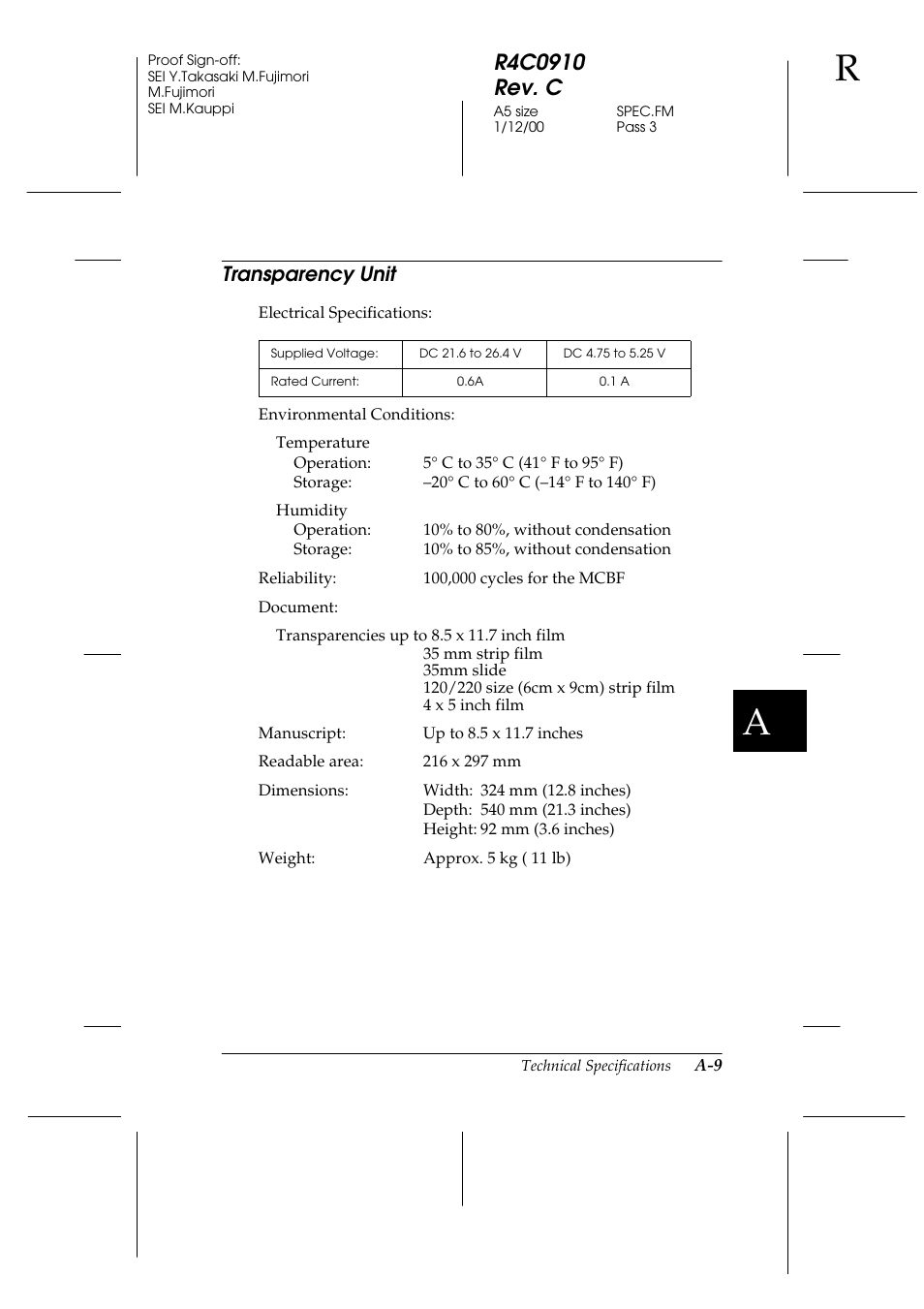 Transparency unit | Epson 1600 User Manual | Page 189 / 215