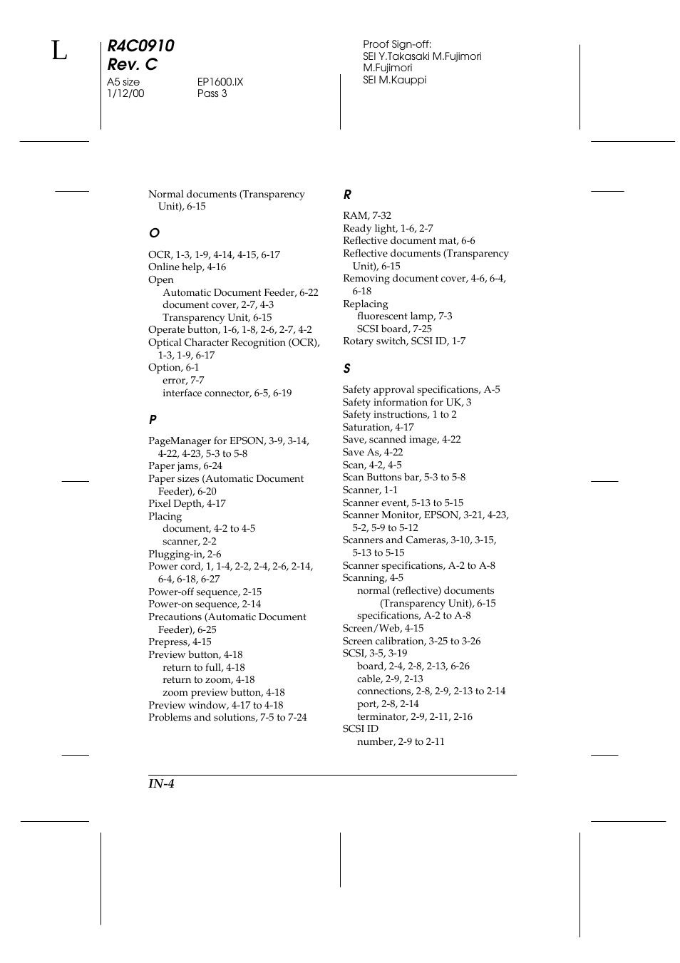 Epson 1600 User Manual | Page 212 / 215