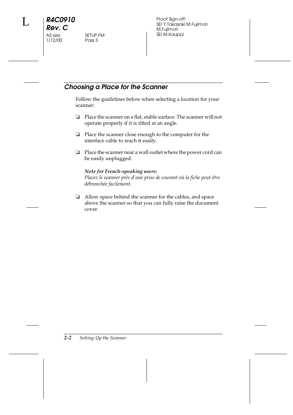 Choosing a place for the scanner, Choosing a place for the scanner -2 | Epson 1600 User Manual | Page 26 / 215