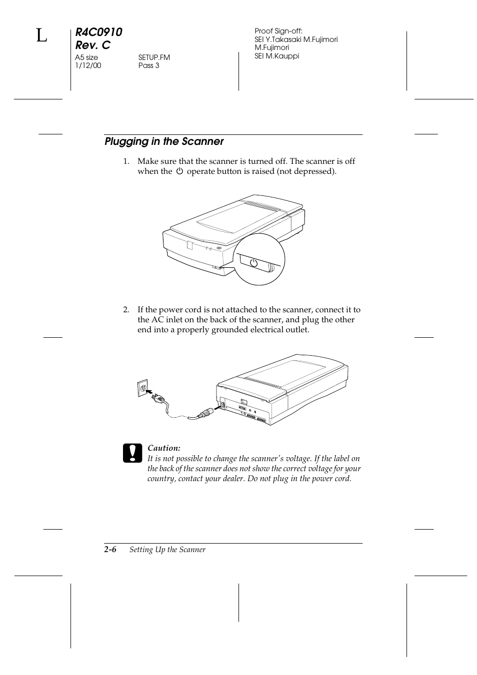 Plugging in the scanner, Plugging in the scanner -6 | Epson 1600 User Manual | Page 30 / 215