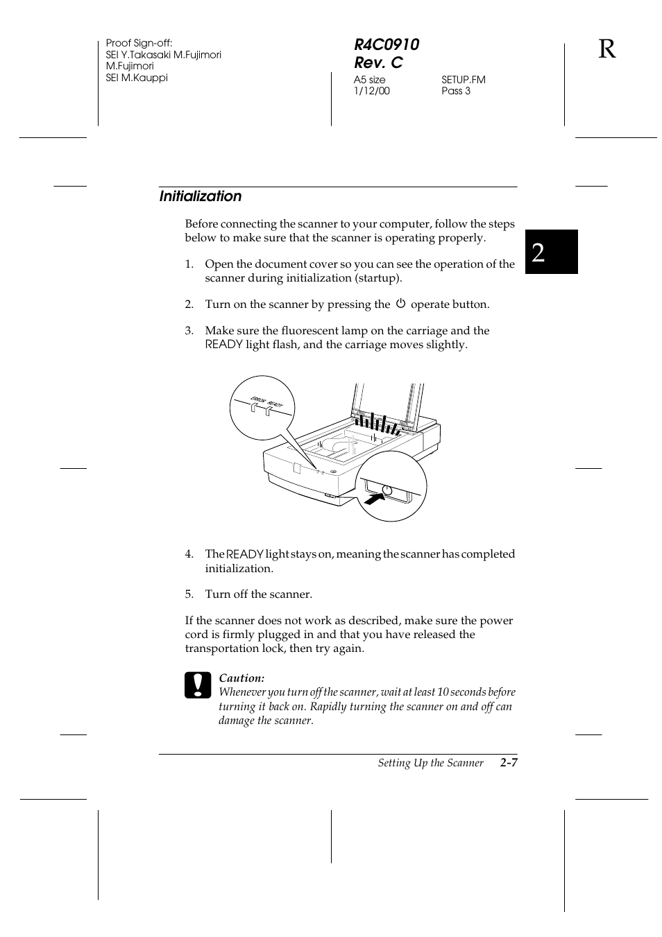 Initialization, Initialization -7 | Epson 1600 User Manual | Page 31 / 215