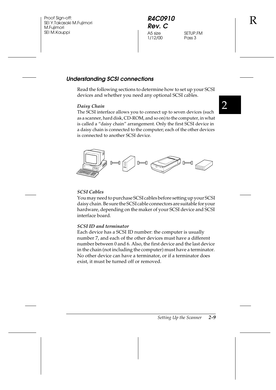 Understanding scsi connections, Understanding scsi connections -9 | Epson 1600 User Manual | Page 33 / 215