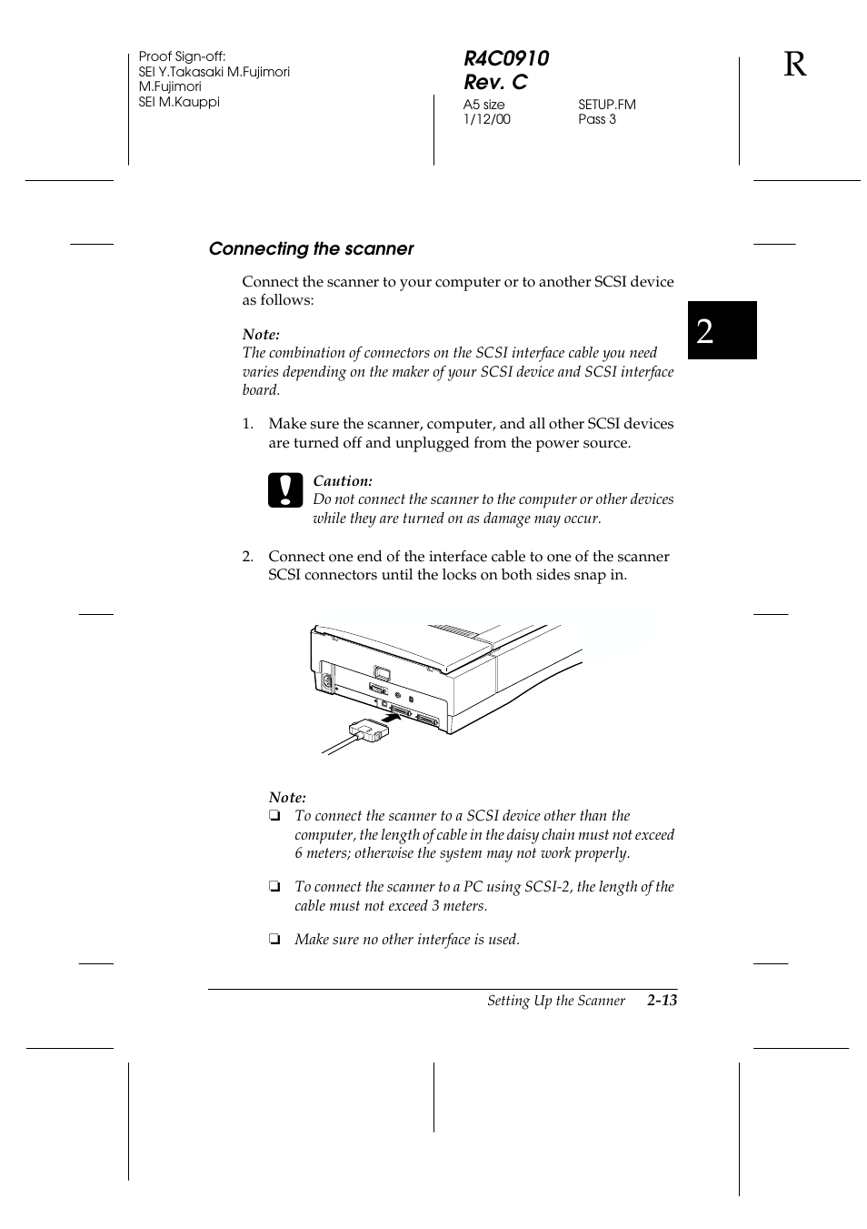 Connecting the scanner, Connecting the scanner -13 | Epson 1600 User Manual | Page 37 / 215