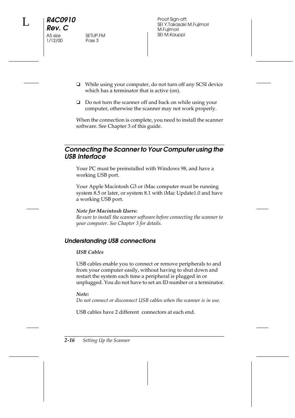 Understanding usb connections, Interface -16, Understanding usb connections -16 | Epson 1600 User Manual | Page 40 / 215