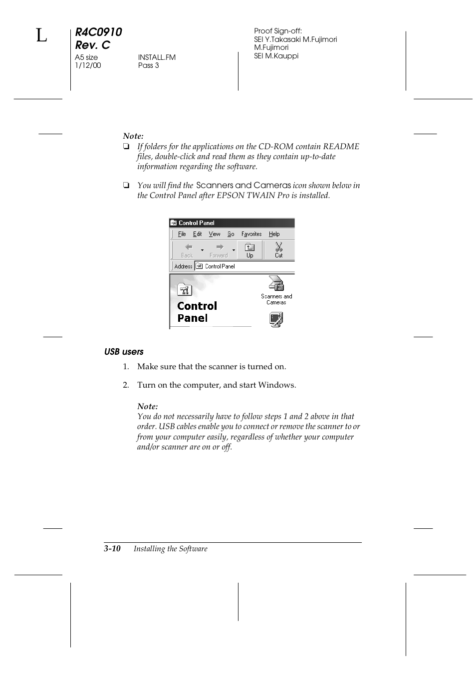Usb users | Epson 1600 User Manual | Page 54 / 215