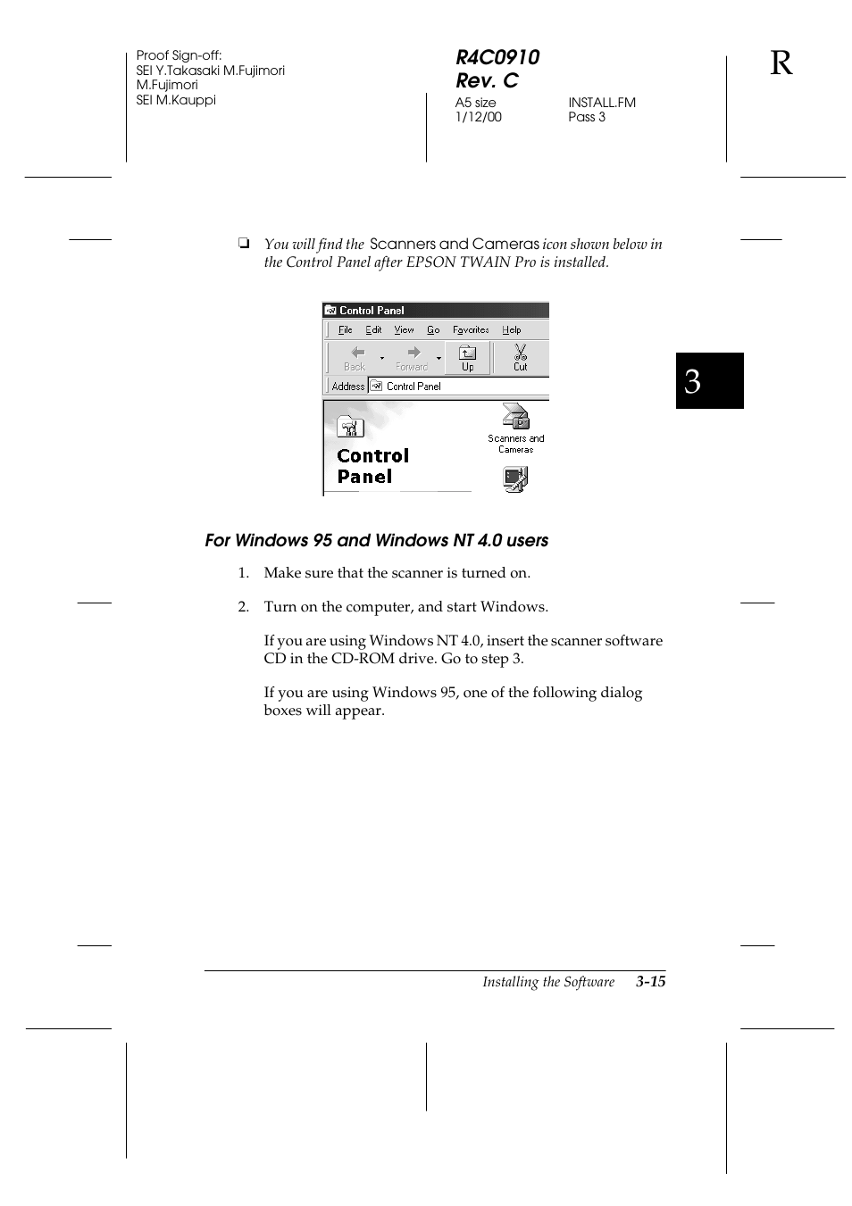 For windows 95 and windows nt 4.0 users, For windows 95 and windows nt 4.0 users -15 | Epson 1600 User Manual | Page 59 / 215