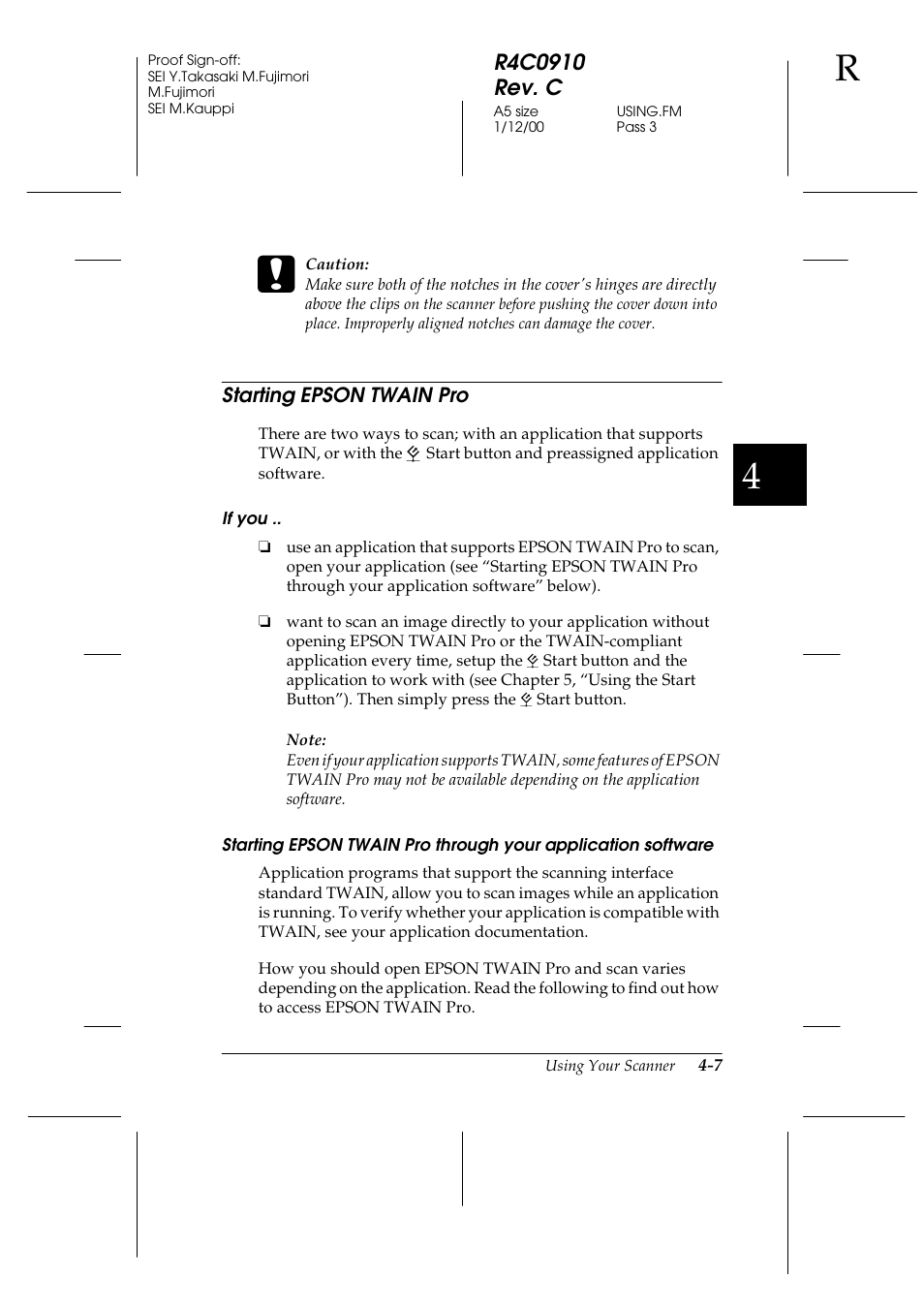 Starting epson twain pro, If you, Starting epson twain pro -7 | Epson 1600 User Manual | Page 81 / 215