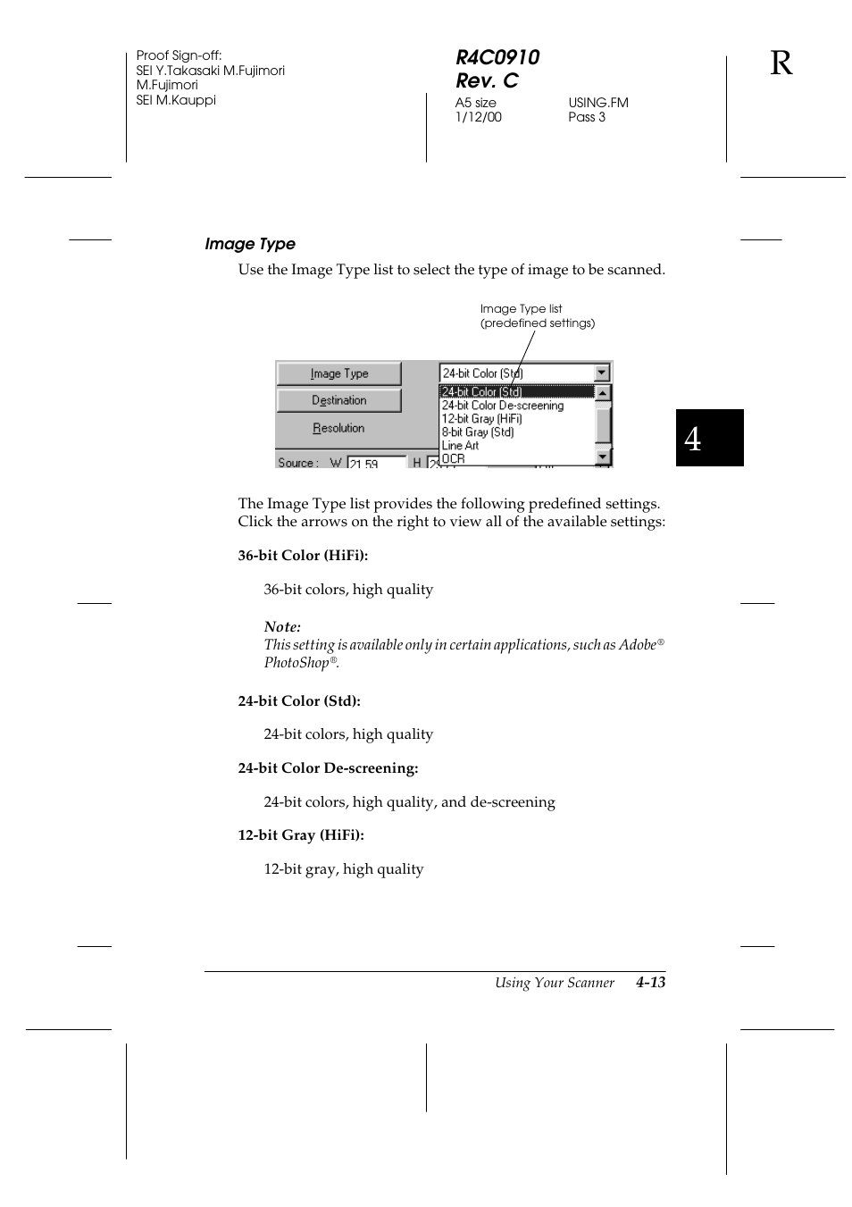 Image type | Epson 1600 User Manual | Page 87 / 215