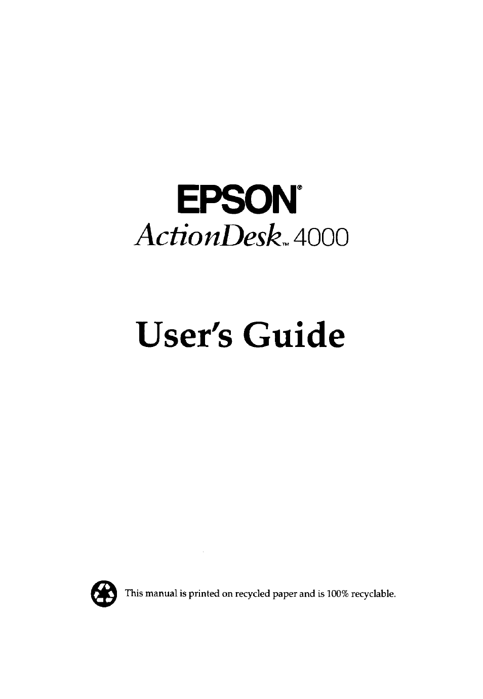Epson 4000 User Manual | 151 pages