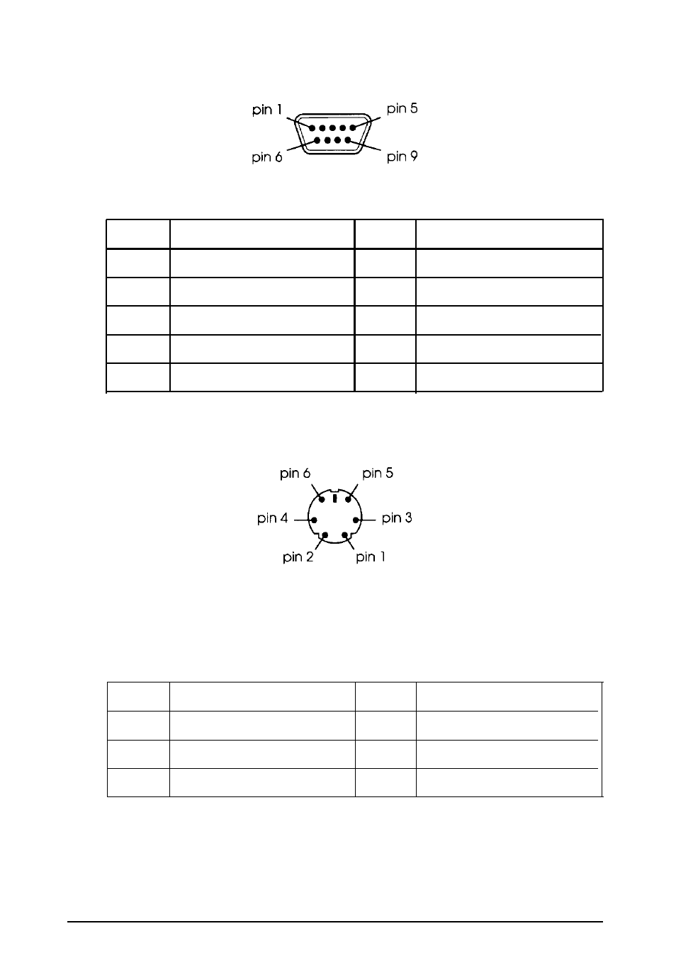 Serial port connectors (cn4 and cn5), Keyboard and mouse connectors (cn7 and cn6), A-12 | Serial port connector pin assignments, A-12 specifications, Keyboard and mouse connector pin assignments | Epson 4000 User Manual | Page 127 / 151
