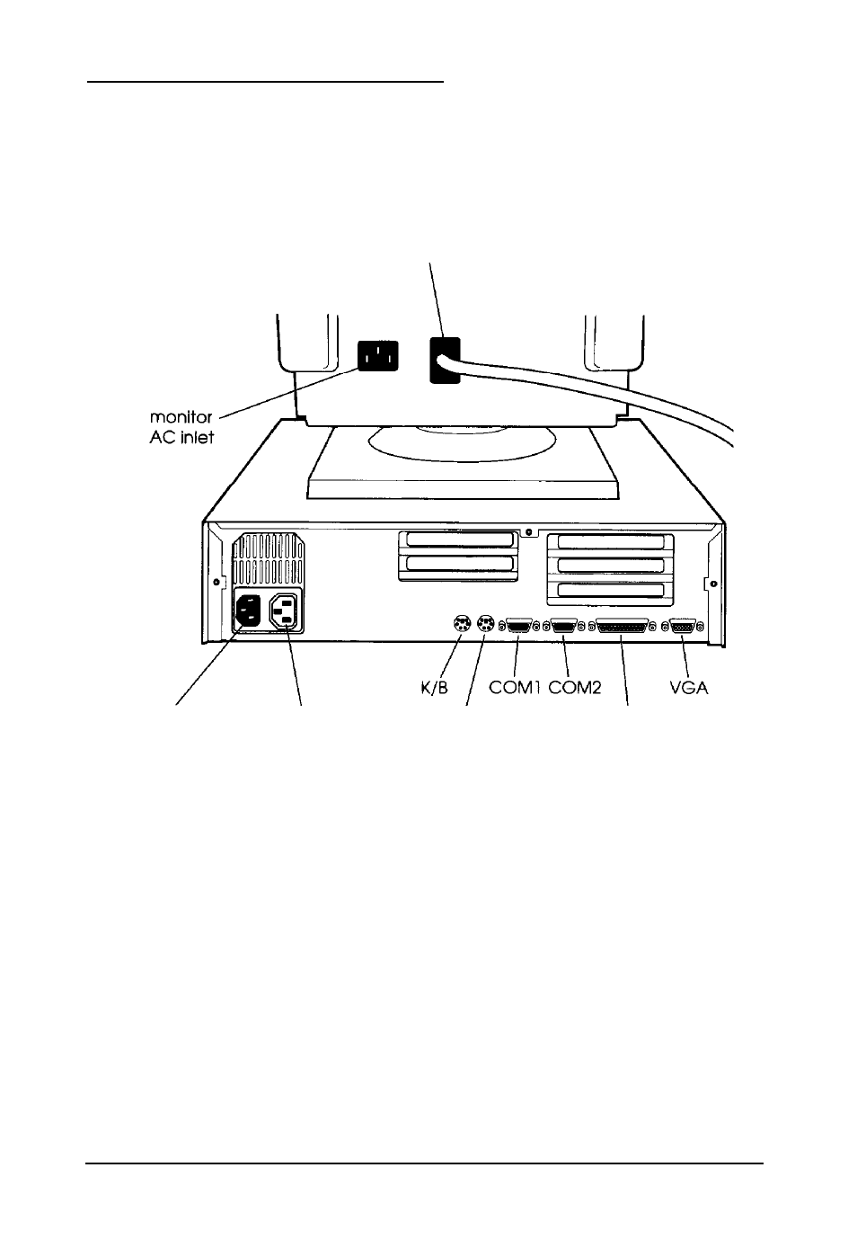 Connecting the computer, Connecting a keyboard, Connecting a mouse | Epson 4000 User Manual | Page 21 / 151