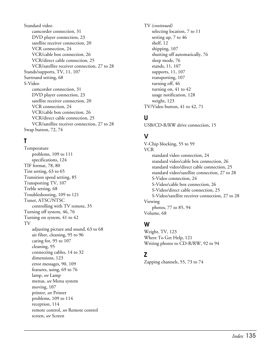 Epson LS47P2 User Manual | Page 135 / 136