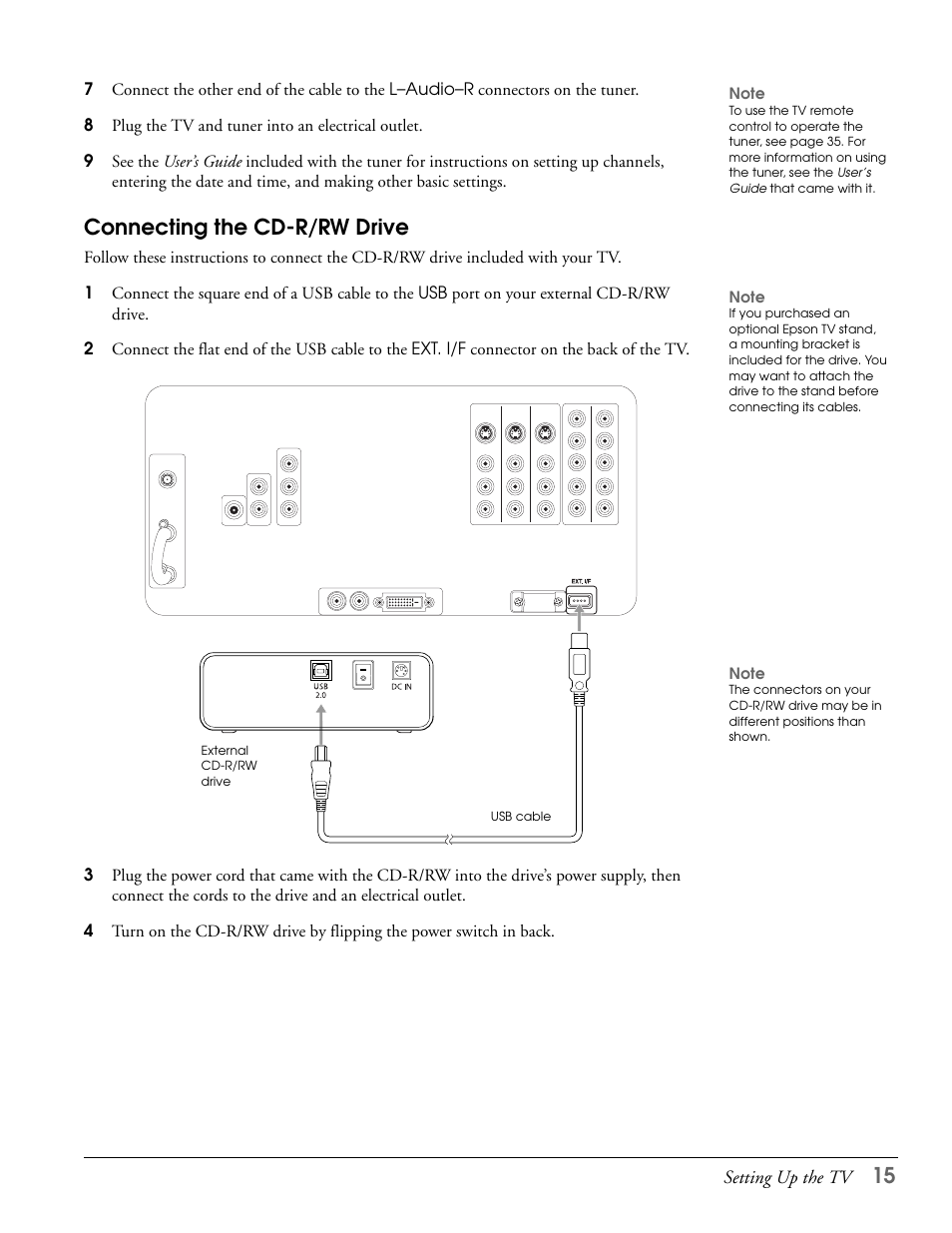 Connecting the cd-r/rw drive | Epson LS47P2 User Manual | Page 15 / 136