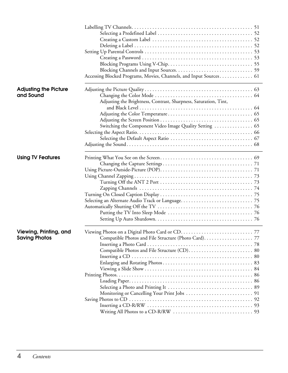 Epson LS47P2 User Manual | Page 4 / 136