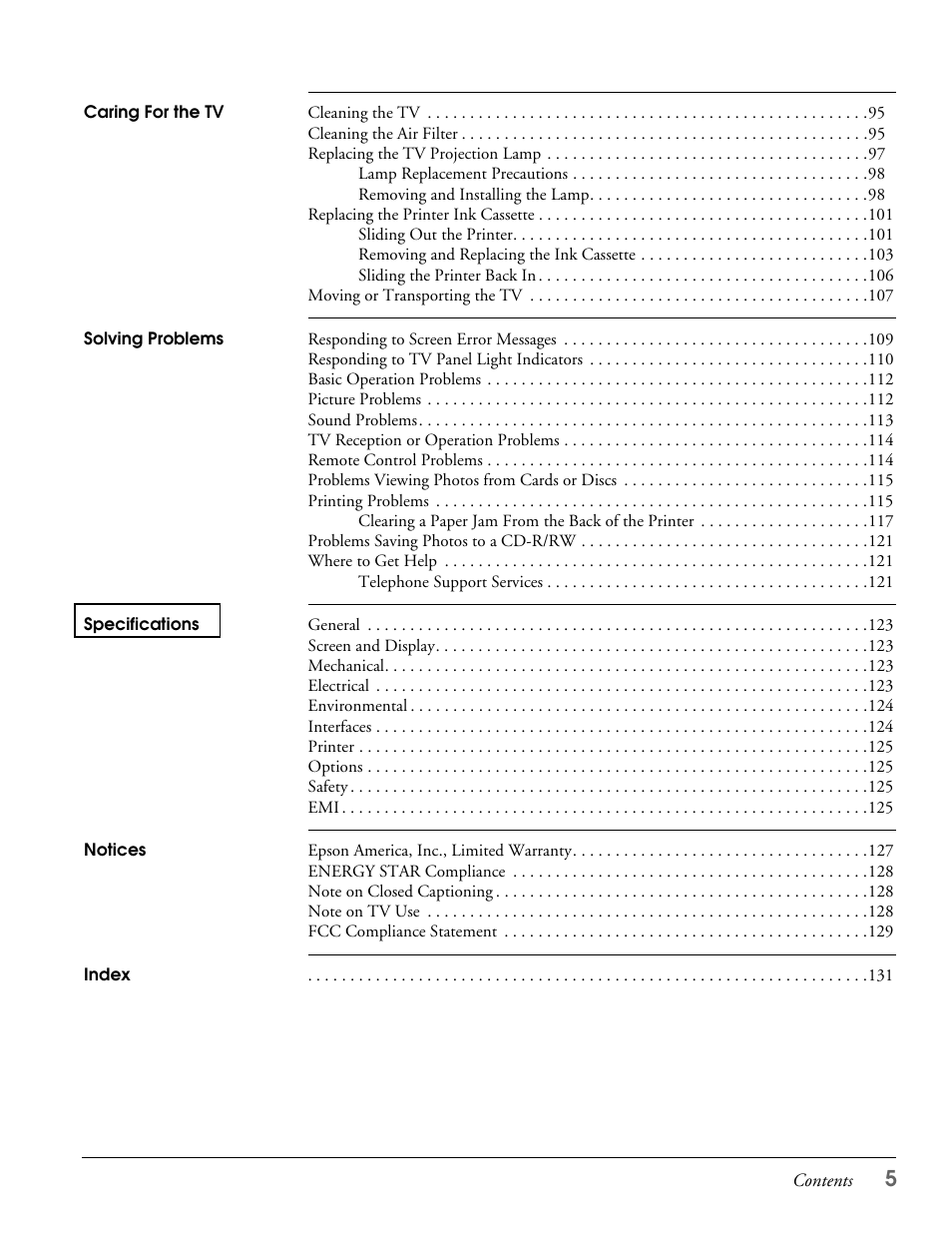 Epson LS47P2 User Manual | Page 5 / 136