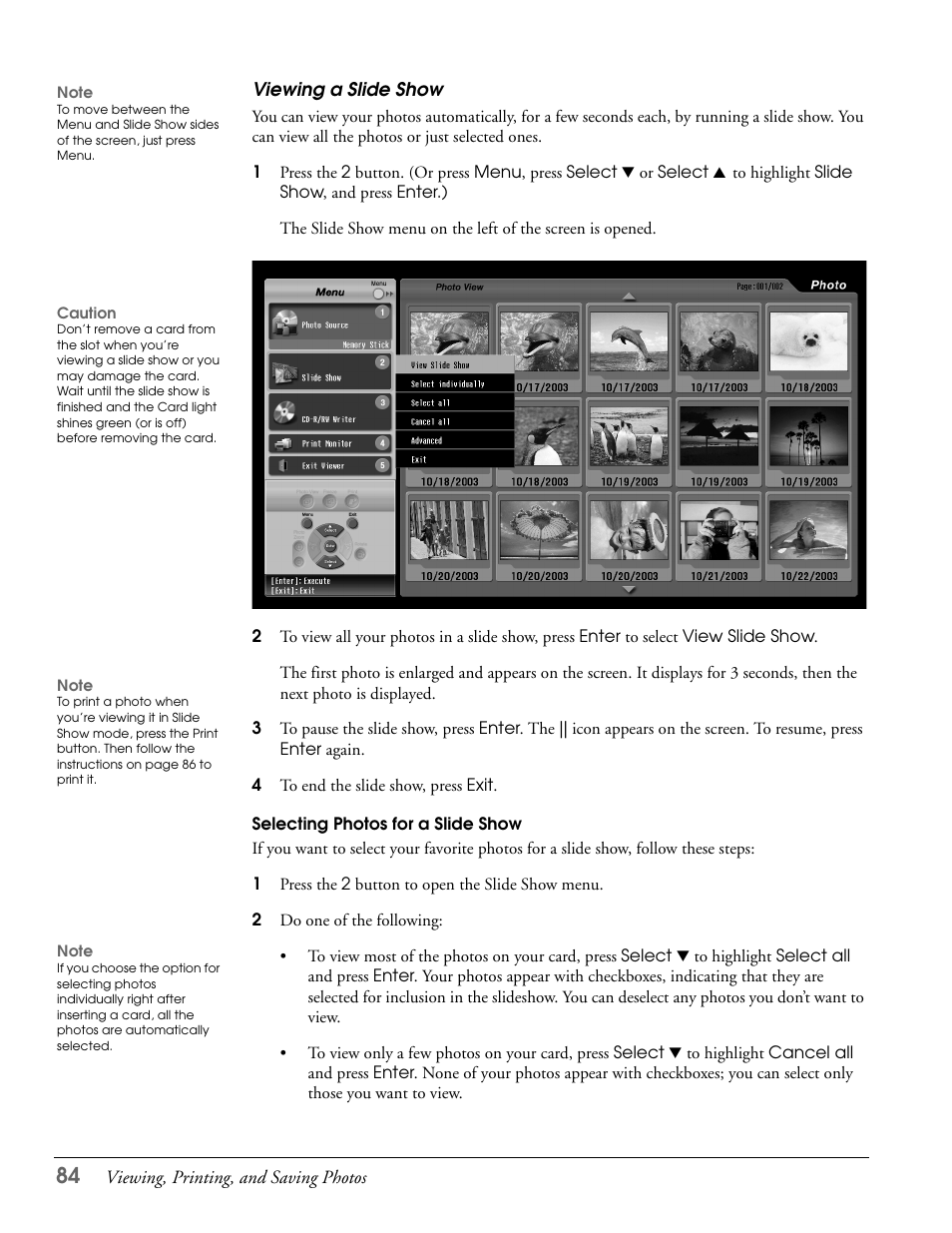 Viewing a slide show | Epson LS47P2 User Manual | Page 84 / 136