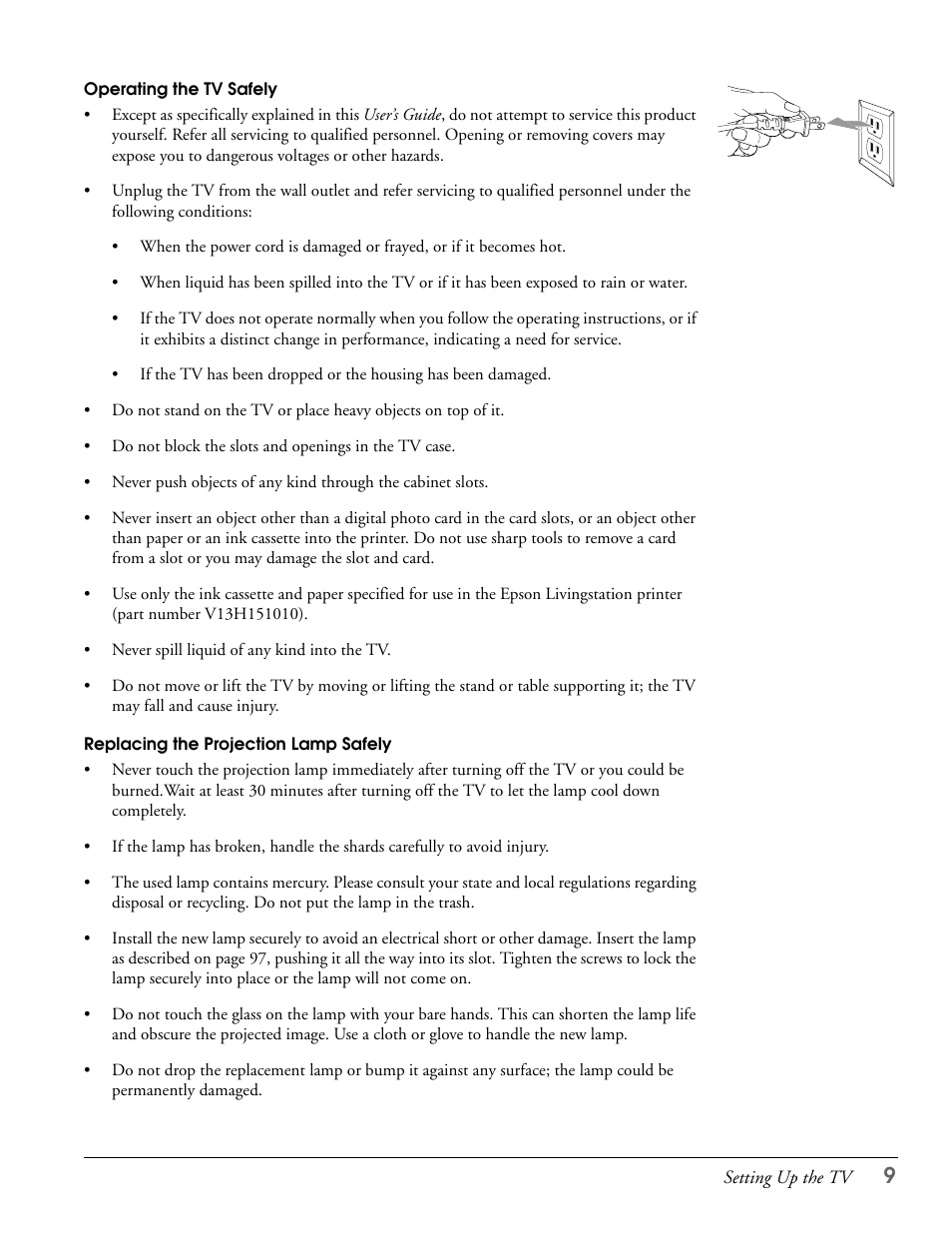 Epson LS47P2 User Manual | Page 9 / 136