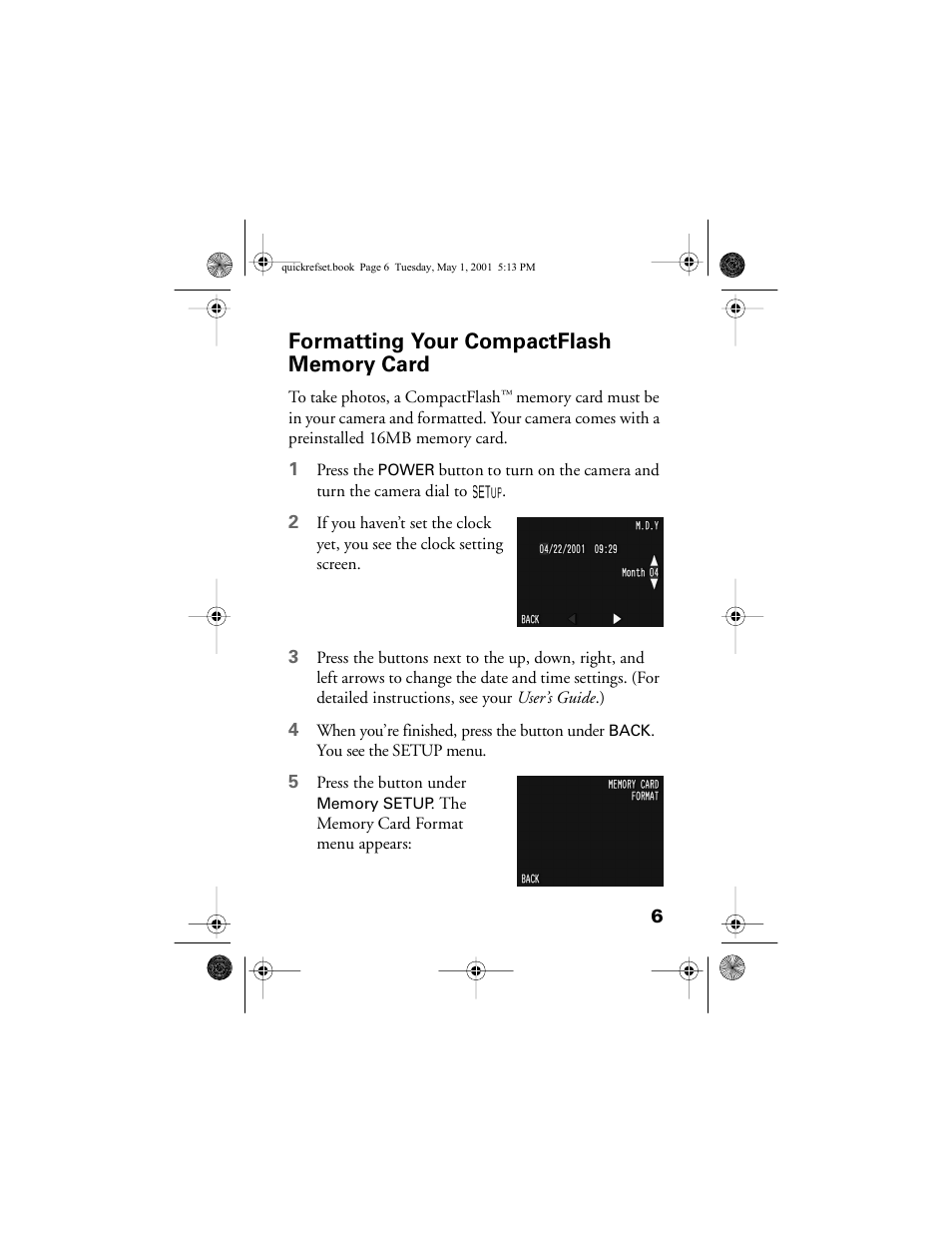 Formatting your compactflash memory card | Epson PhotoPC 3100Z User Manual | Page 10 / 31