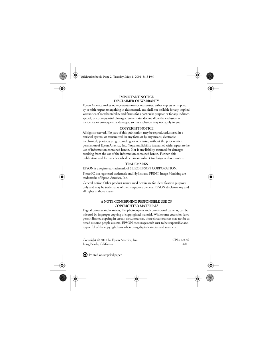 Epson PhotoPC 3100Z User Manual | Page 2 / 31