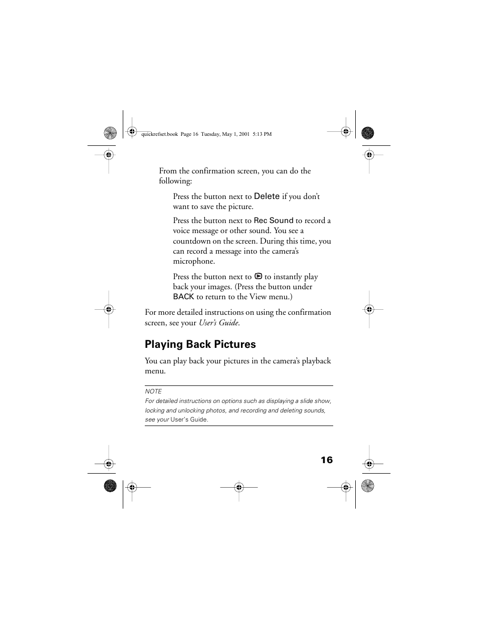 Playing back pictures | Epson PhotoPC 3100Z User Manual | Page 20 / 31