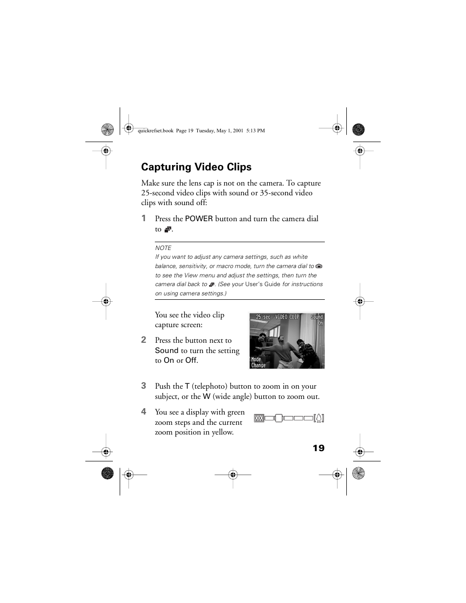 Capturing video clips | Epson PhotoPC 3100Z User Manual | Page 23 / 31