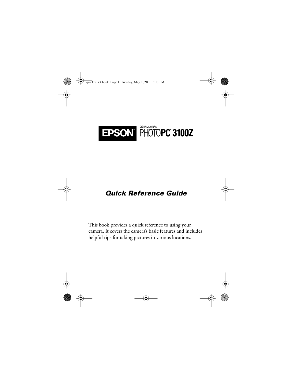 Quick reference guide | Epson PhotoPC 3100Z User Manual | Page 3 / 31