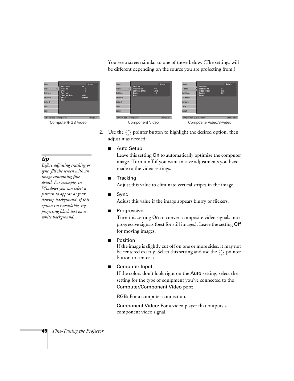 Epson PowerLite 1700c/1710c User Manual | Page 48 / 100