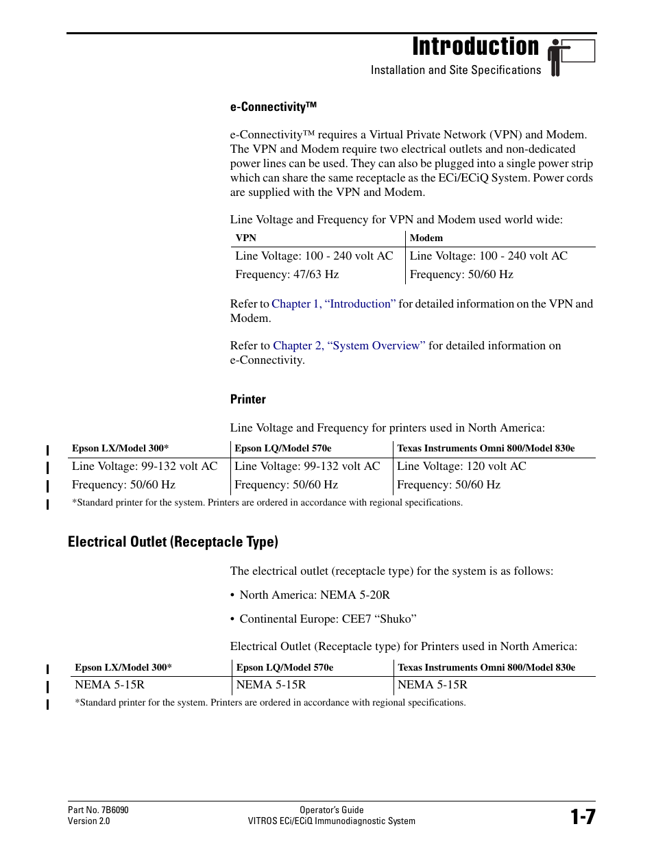 Introduction, Electrical outlet (receptacle type) | Epson VITROS ECi User Manual | Page 5 / 7