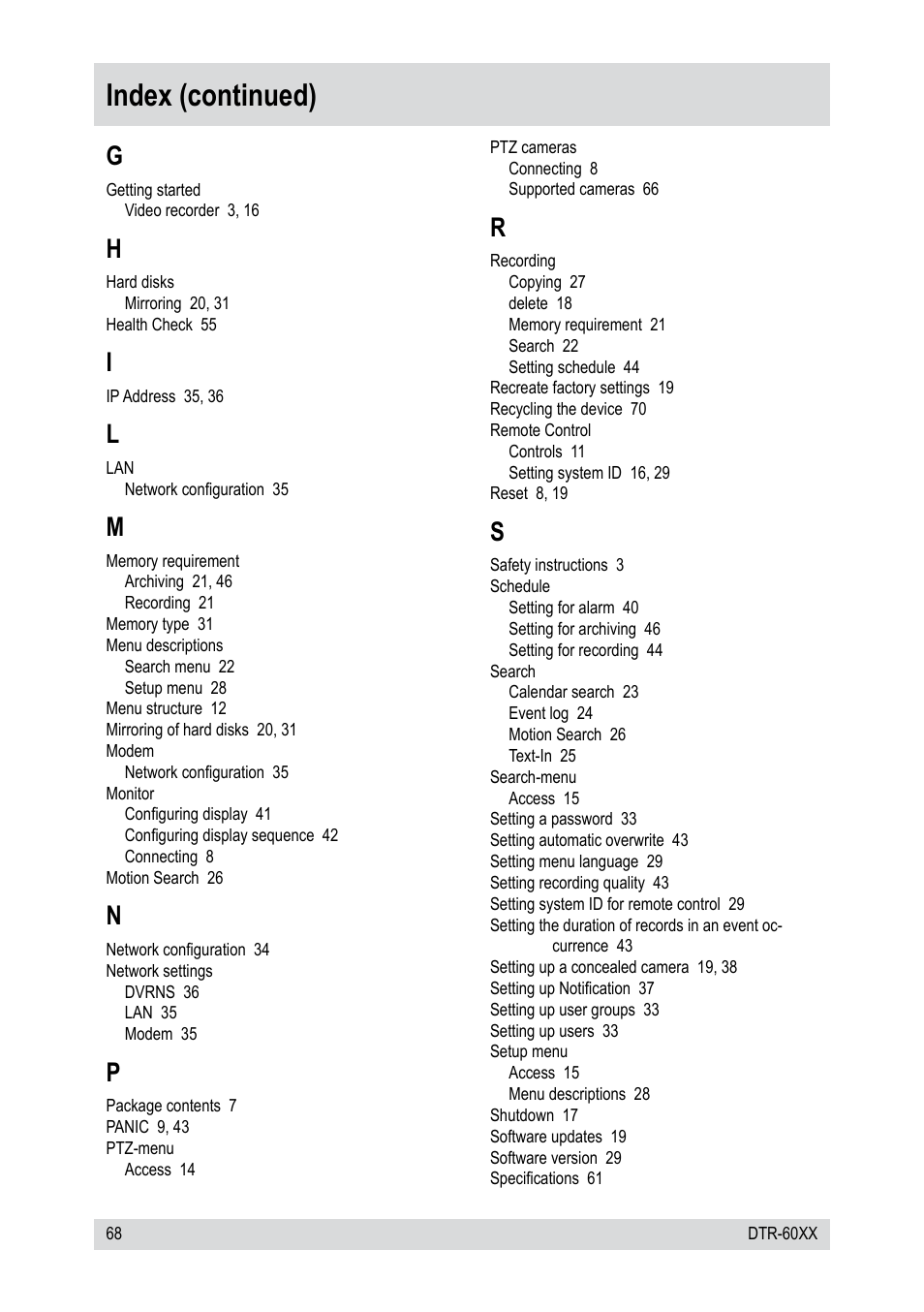 Index (continued) | Epson DTR-6008/250CD User Manual | Page 68 / 72