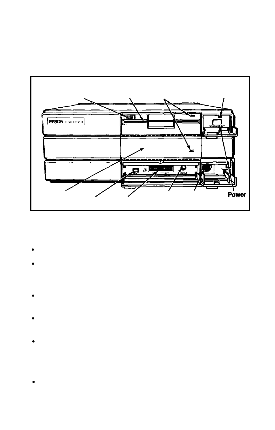 The front panel | Epson Equity II User Manual | Page 14 / 79