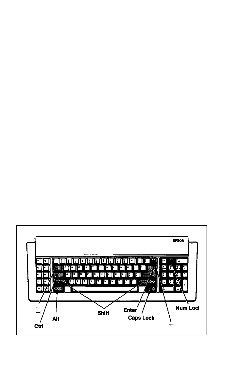 Special keys on the equity ii keyboard | Epson Equity II User Manual | Page 31 / 79