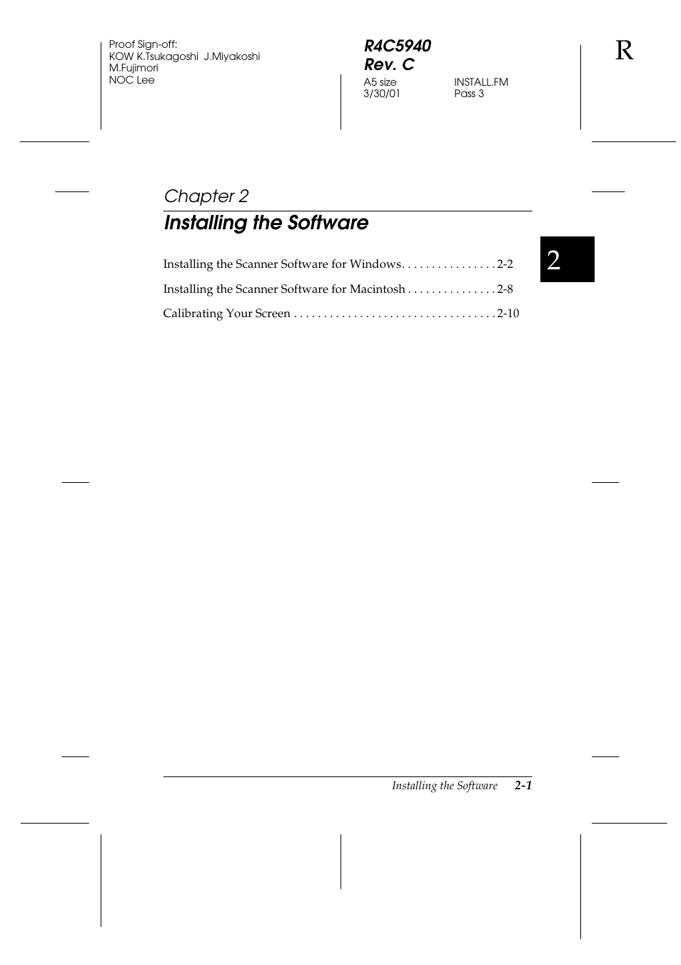 Installing the software, Chapter 2 | Epson 1240U Photo User Manual | Page 25 / 48