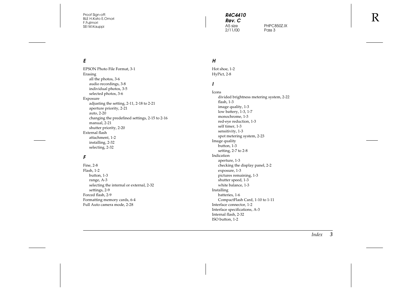 Epson PhotoPC 850Z User Manual | Page 135 / 142