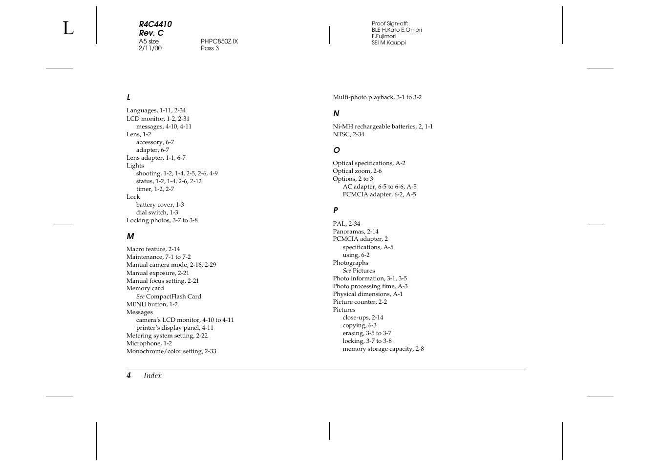 Epson PhotoPC 850Z User Manual | Page 136 / 142