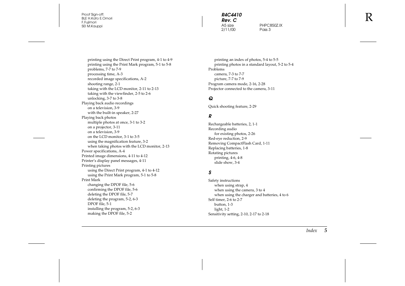 Epson PhotoPC 850Z User Manual | Page 137 / 142