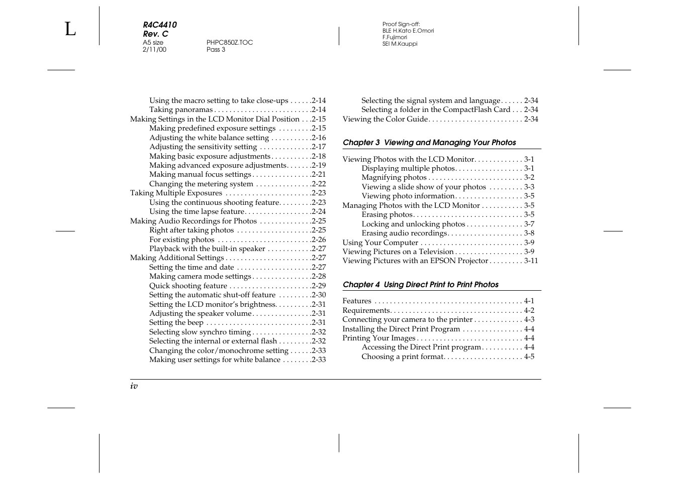 Epson PhotoPC 850Z User Manual | Page 6 / 142