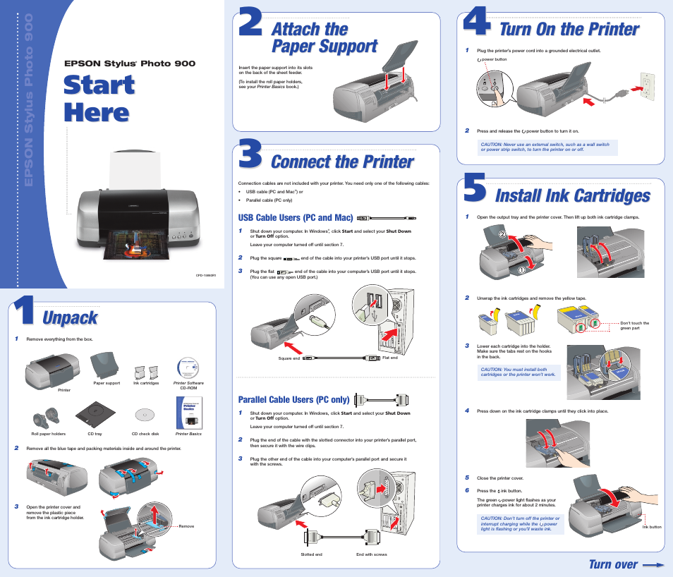 Epson STYLUS PHOTO 900 User Manual | 2 pages