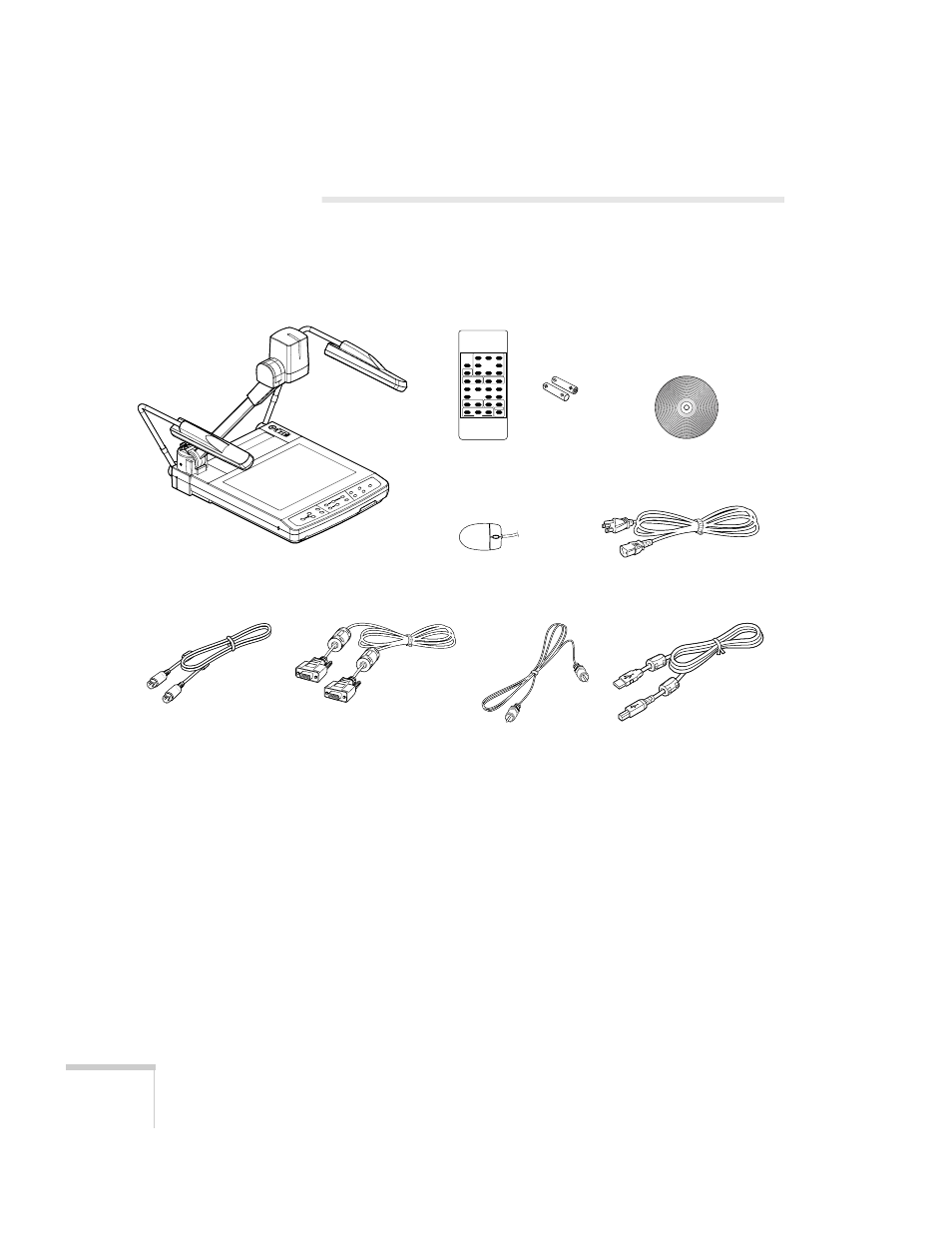 Unpacking the document camera | Epson BALUNS FG01281 User Manual | Page 12 / 66