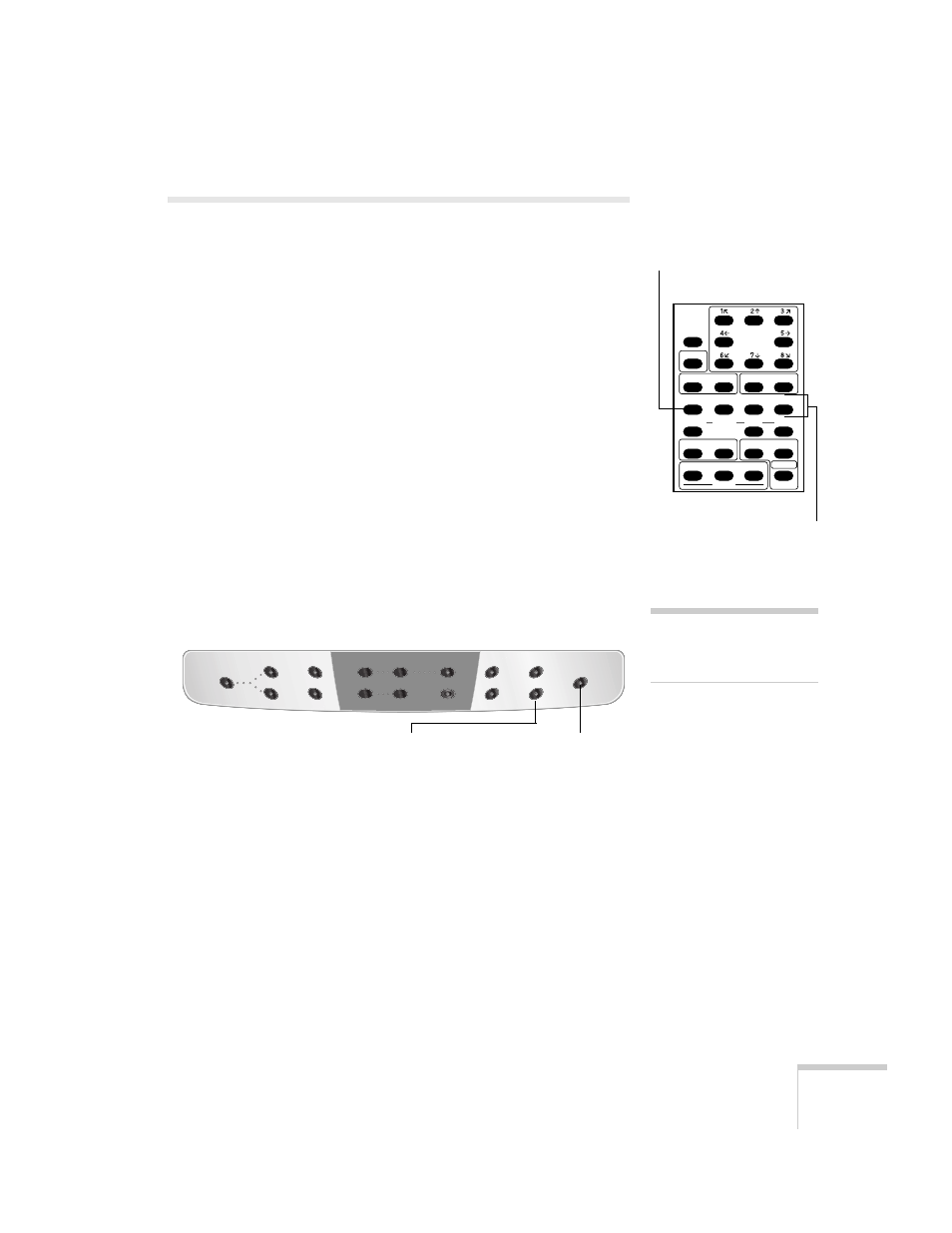 Projecting transparencies, Using the document camera, Press the | Button on the remote control, and then the, Button, Button again to return to normal display, Upper lamp, Base lamp, Lamp, Posi/nega | Epson BALUNS FG01281 User Manual | Page 33 / 66