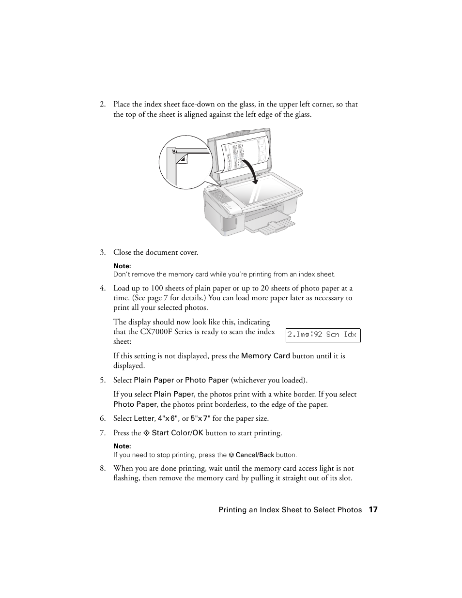 Epson CX7000F User Manual | Page 17 / 72