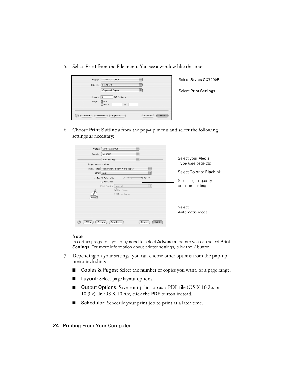 Epson CX7000F User Manual | Page 24 / 72