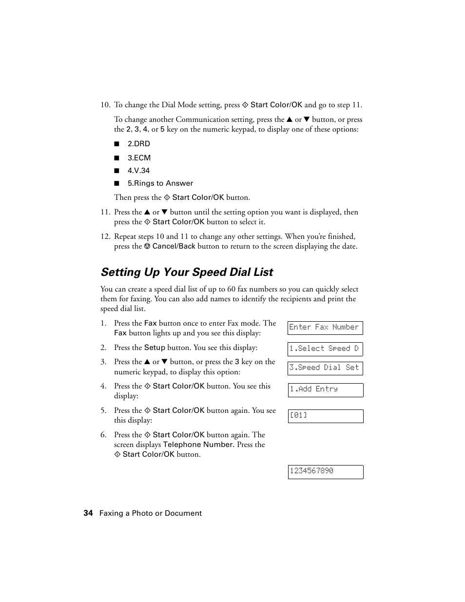 Setting up your speed dial list | Epson CX7000F User Manual | Page 34 / 72