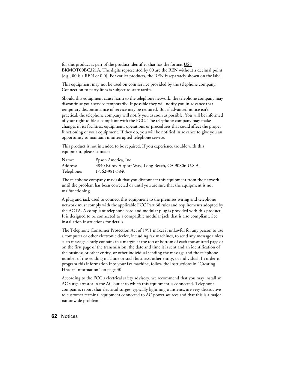 Epson CX7000F User Manual | Page 62 / 72
