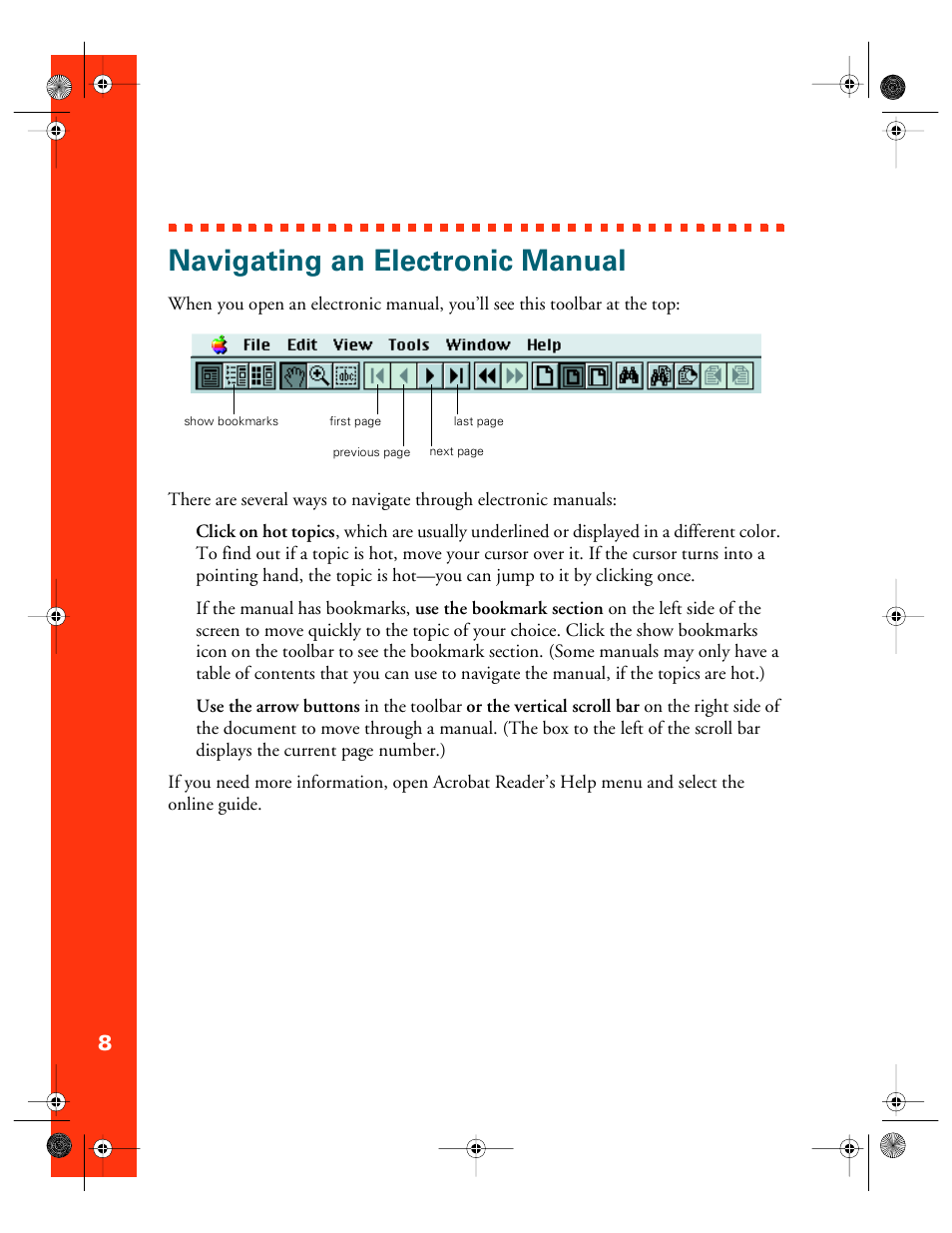 Navigating an electronic manual | Epson 740i User Manual | Page 14 / 69