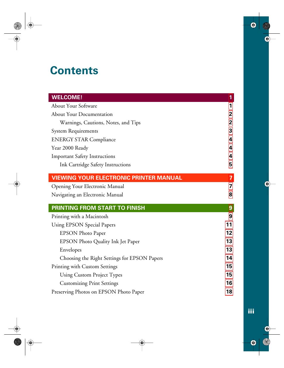 Epson 740i User Manual | Page 4 / 69