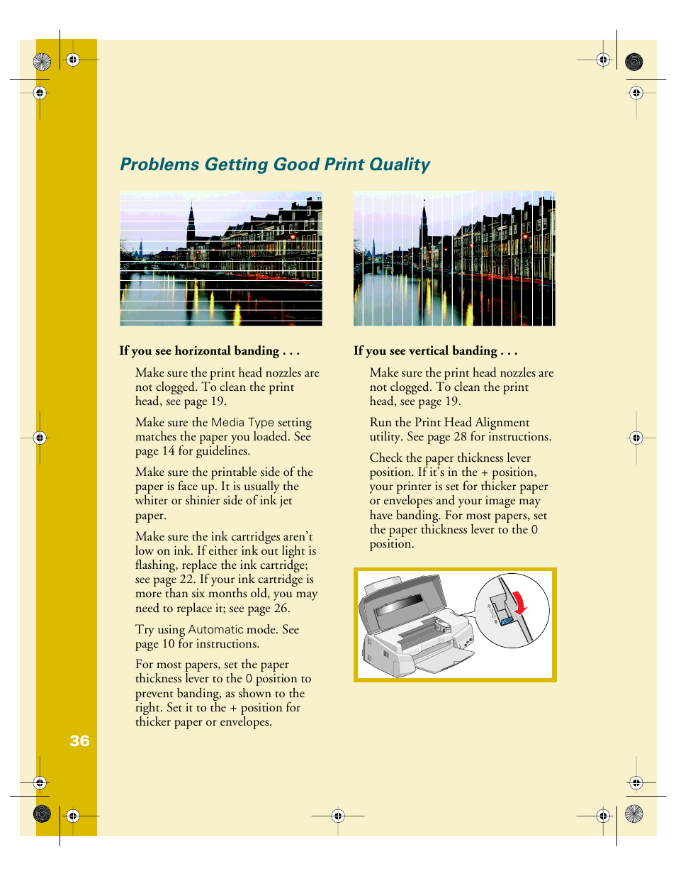 Problems getting good print quality | Epson 740i User Manual | Page 42 / 69