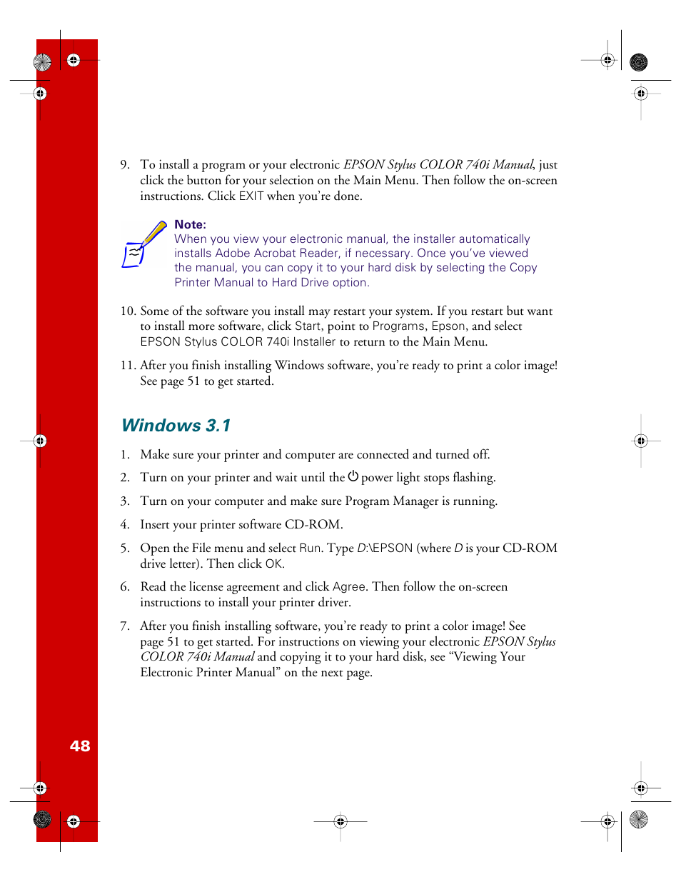 Windows 3.1 | Epson 740i User Manual | Page 54 / 69