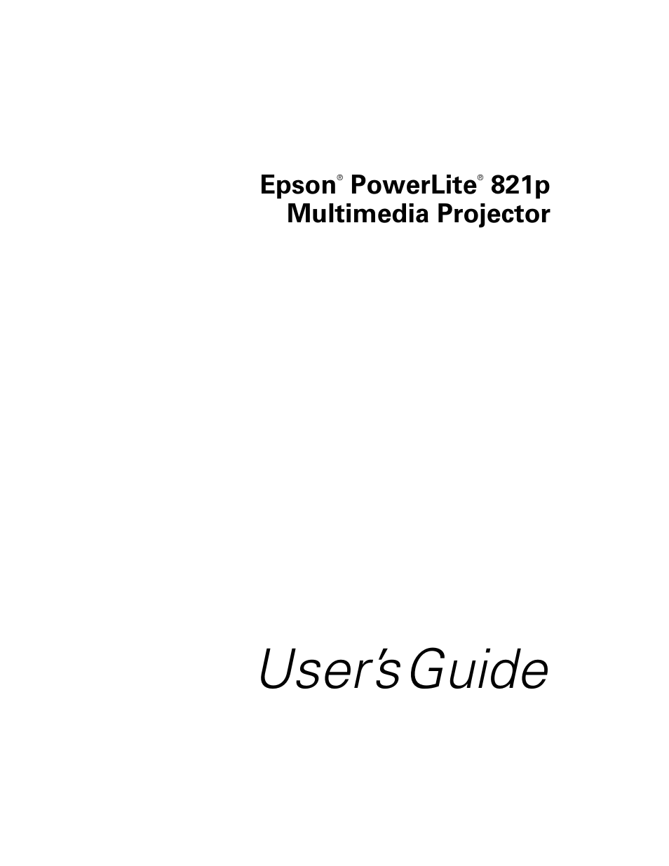 Epson 821p User Manual | 112 pages